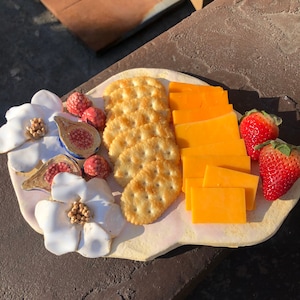 Flower and fig cheeseboard charcuterie ceramic