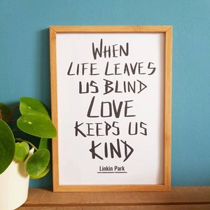 DIGITAL A4 PRINTABLE Linkin Park Inspired Lyric Print DOWNLOAD- home decor, quote, sign, picture, poster