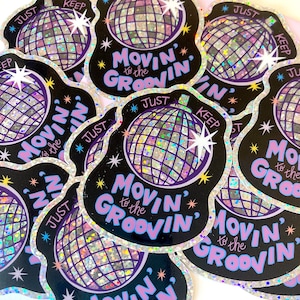 Groovy Disco enkele gestanste glittersticker