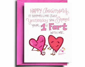 Anniversary Heart Fart Greeting Card