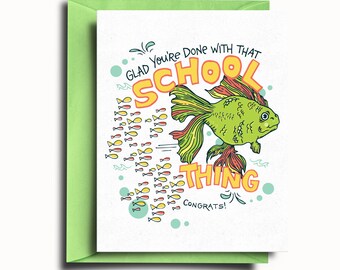 Fish School Graduation Greeting Card