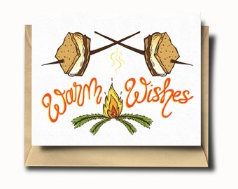 Warm Wishes Smores Holiday Greeting Card