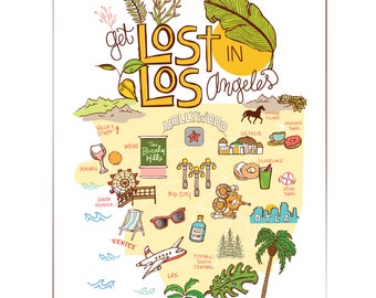 Get Lost in Los Angeles Postcard