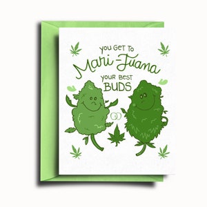 Cartão de felicitações de botões de maconha