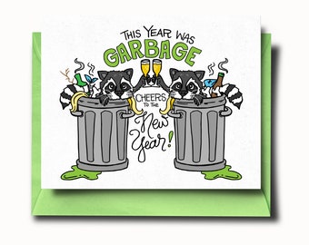 Garbage Year New Years Greeting Card