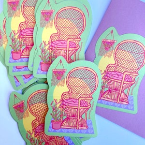 Boho 70's enkele gestanste sticker