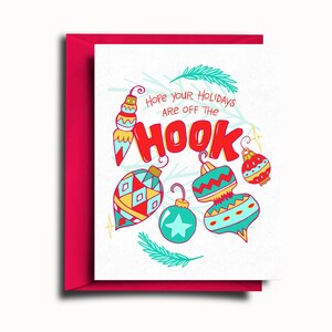 Pack of 6 Off the Hook Holiday Greeting Card