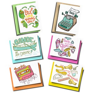 Juego de 6 tarjetas de agradecimiento exclusivas