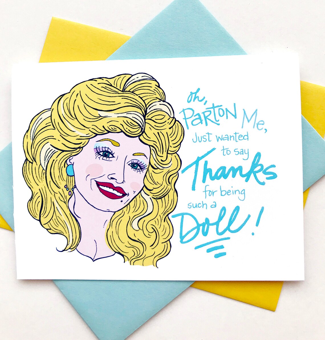 Dolly Parton Thank You Greeting Card Etsy