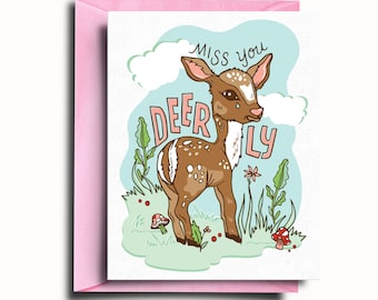 Deerly Miss You Greeting Card