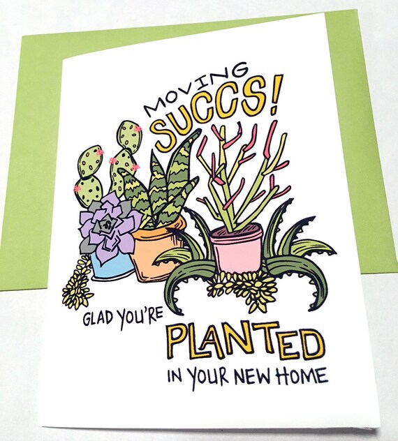 Moving Succs Housewarming Greeting Card Etsy