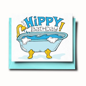 Hippy Bathday Greeting Card