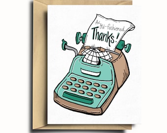 Typewriter Thank You Greeting Card