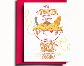 Pasta Carb Greeting Card