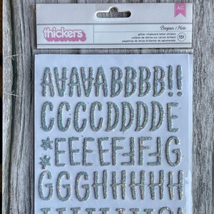 Thickers Dear Lizzy BONJOUR Glitter Alphabet Stickers by American Crafts - 151 Pieces