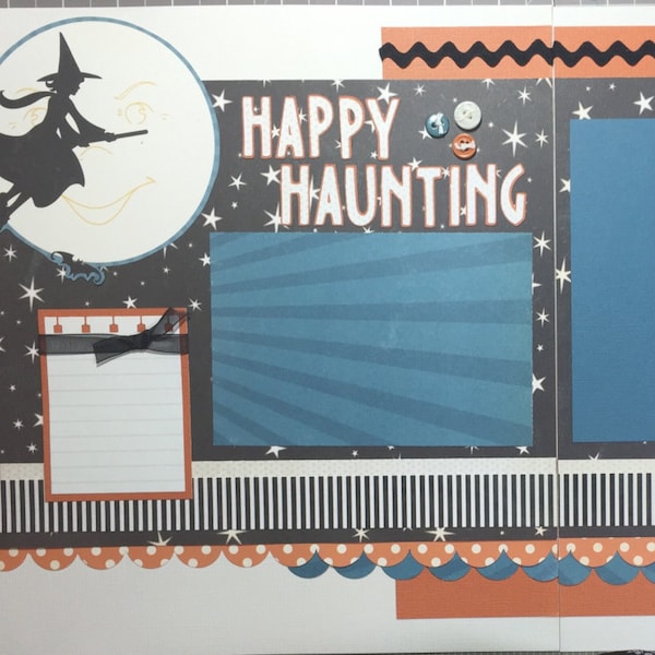 Happy Haunting Halloween- scrapbook page kit, premade scrapbook kit, 12x12 premade page kit, premade scrapbook pages, 12x12 scrapbook layout