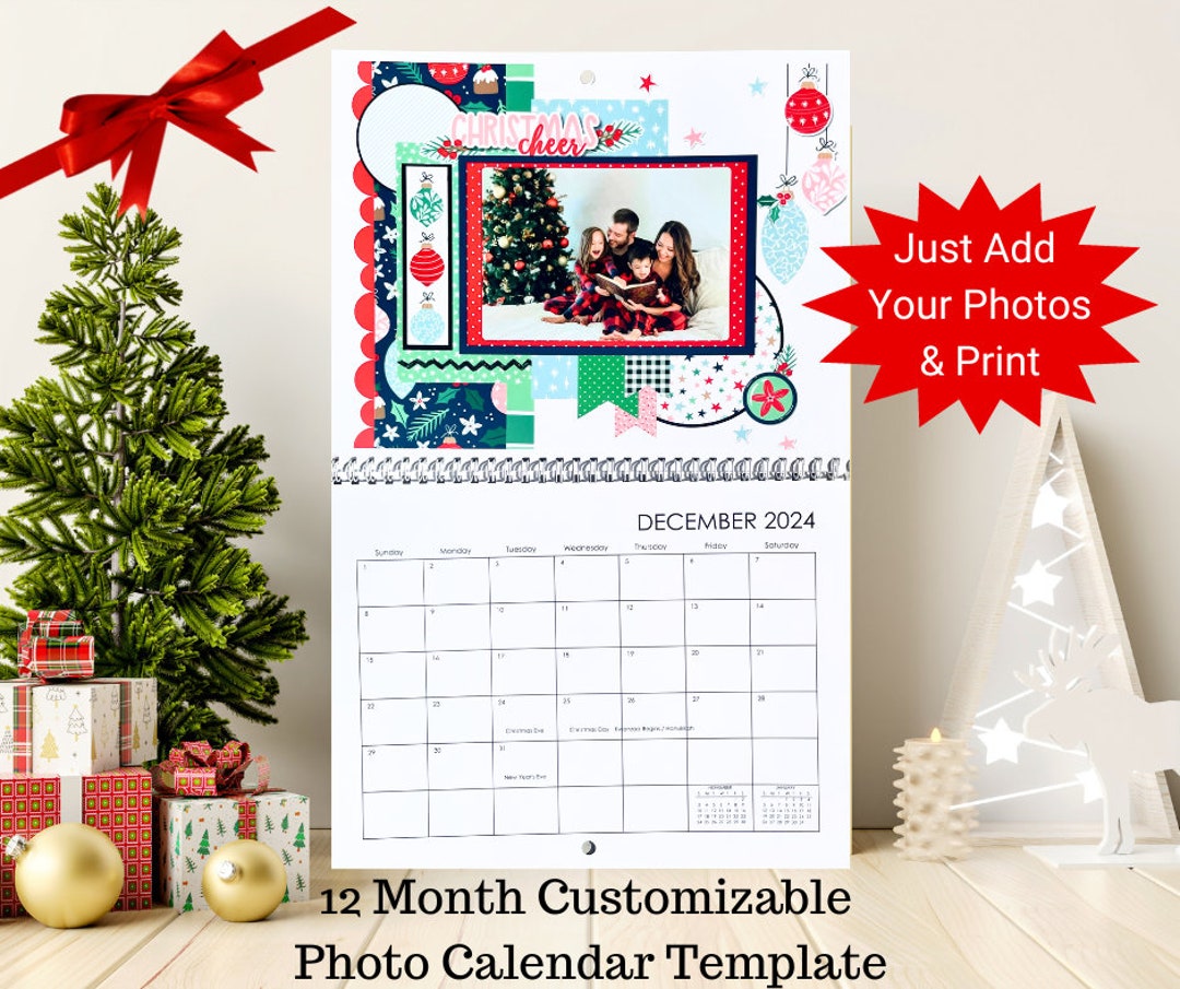 Customizable 2024 Photo Calendar Photo Wall Calendar DIY Etsy