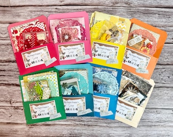 Junk Journal Kit Grab Bag 50+ Pieces Ephemera Pack Paper Die Cuts Vintage Craft Supplies