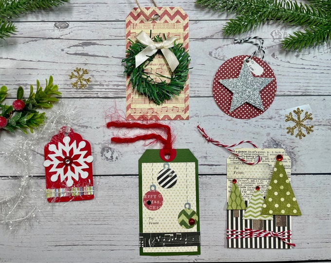 Handmade Christmas Gift Tags - Set of 5 | Christmas Gift Tags ...