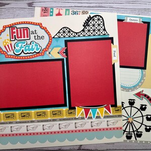 Diversión en la Feria - Páginas de álbum de recortes prediseñadas, kit de páginas, kit de álbum de recortes, kit de páginas de álbum de recortes, diseño de 2 páginas, diseño de feria,
