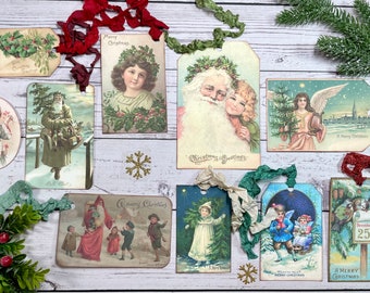 Victorian Christmas Gift Tags - Set of 10 | Christmas Gift Tags | Holiday Tags | Gift Tag Set | Holiday Gift Tag Set | Pastel Christmas Tags