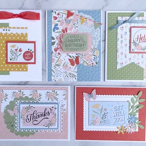 Set di 5 biglietti preconfezionati Enchanted Blooms - Biglietti per lei, biglietti di benvenuto, biglietti di ringraziamento, biglietti di compleanno, biglietti preconfezionati