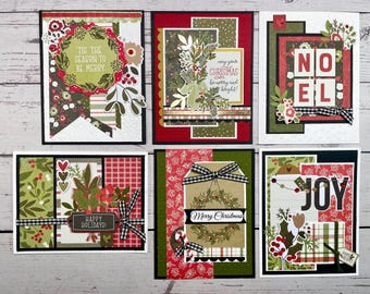 Timeless Tidings DIY or Assembled Card Kit - Makes 6 cards  - Christmas card kit, DIY Card Kit, Christmas cards, Simple Stories Holiday Life