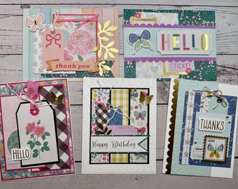 Whimsical Sketchbook Cards or DIY Kit –5 Card Set or DIY Kit