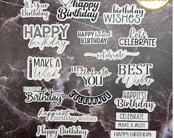 Birthday Sentiment Set – Foiled Card Sentiments (Set of 20) | Gold, Silver, Rose Gold & More | Cardmaking Sayings