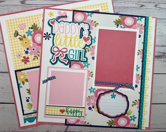 Daddy's Little Girl  - Premade scrapbook pages, page kit, scrapbook kit, Scrapbook Page Kit, Dad layout, Daddy Daughter Page Kit