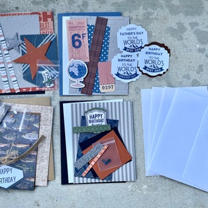Slate and Steel Card Kit - Makes 4 cards Masculine Cards, Cards for Men, Card kit for Men, Cards for Him