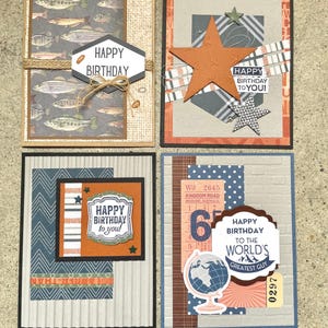 Slate and Steel Card Kit - Makes 4 cards Masculine Cards, Cards for Men, Card kit for Men, Cards for Him