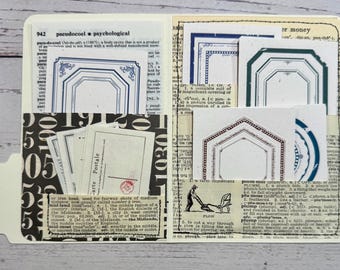 Paper Labels, Tags & Frames Ephemera Pack - Scrapbooking , Junk Journals, Cardmaking, Collage Supplies