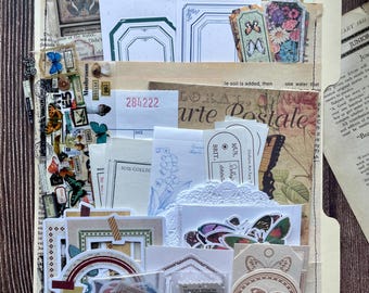 Vintage Journal Ephemera Bundle - Woodland Butterflies 130+ piece bundle Junk Journal, Art Journal, Junk Journal Kit, Journal Ephemera Pack