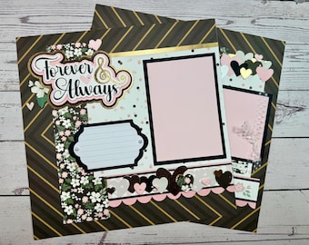 Forever & Always Wedding Scrapbook Layout | Echo Park Wedding Day Collection | Premade or DIY Kit