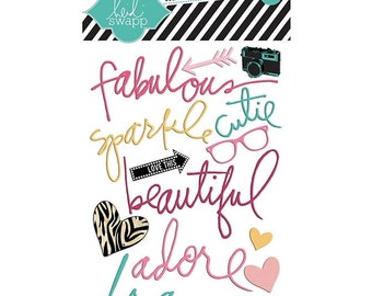 Heidi Swapp Buzz Words Epoxy  - Fabulous Epoxy Words 13 pieces HS00655
