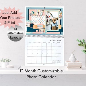 Personalized Photo Calendar | Custom Wall Calendar Template | Editable Canva Template | Printable DIY Gift | Monthly Photo Calendar