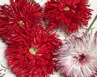 Four vintage millinery flowers