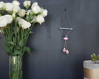 Grey & Pink Clay Wall Hanging