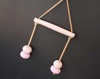 White & Pink Clay Wall Hanging