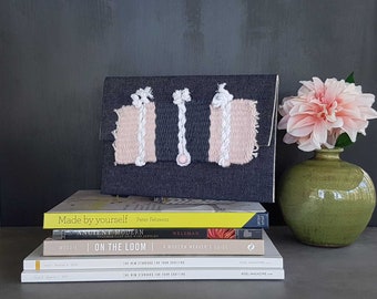 Denim Clutch with Woven Front Detail