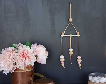 White & Pink Clay Wall Hanging