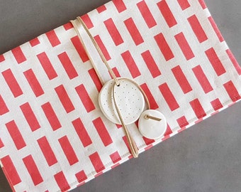 Red Brick Print Clutch Bag