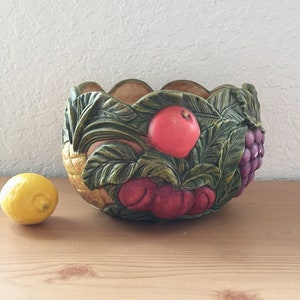 Gorgeous Vintage Holland NB Painted Relief Fruit Bowl image 1