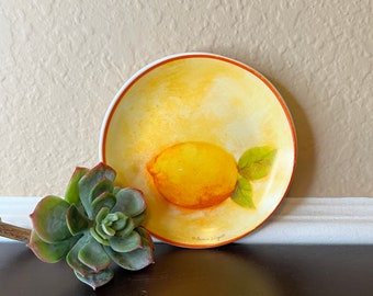Vintage Susan Winget Lemon Desert Plate, Giftco, Certified International, Small Plate, Hors d’oeuvres, Appetizer, snack plate, fruit motif