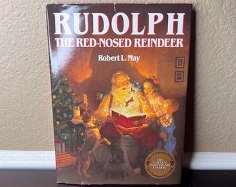 Jahrgang 1980's Kinderbuch "Rudolph the Red-Nosed Reindeer" von Robert L. May, Faksimile, illustrierte Kinderbücher, vorweihnachtliche Schlafenszeit