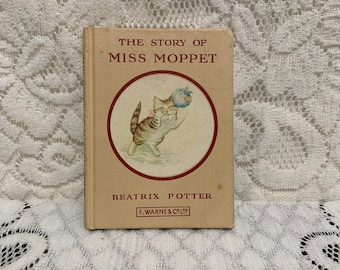 Vintage Beatrix Potter Kleines Buch „Die Geschichte von Miss Moppet“, Verlag F. Warne & Co Ltd, Kinderbuch, Peter Rabbit, Bilderbücher
