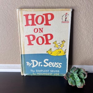 Jahrgang 1963 1st Edition Hop On Pop Dr. Seuss Kinderbuch, Phonics, Lesen lernen, Sammlerstück Kinderbücher, Spielzeug, Bibliophile, Tiere