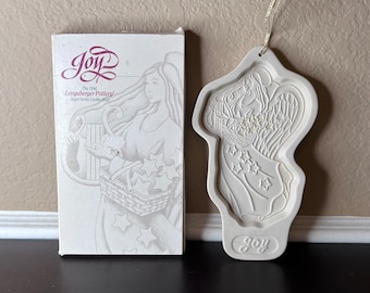 Molde para galletas de cerámica Longaberger de la serie Ángeles, 1996. Galletas navideñas, galletas de azúcar, ángeles, alegría, festividades religiosas, iglesia.