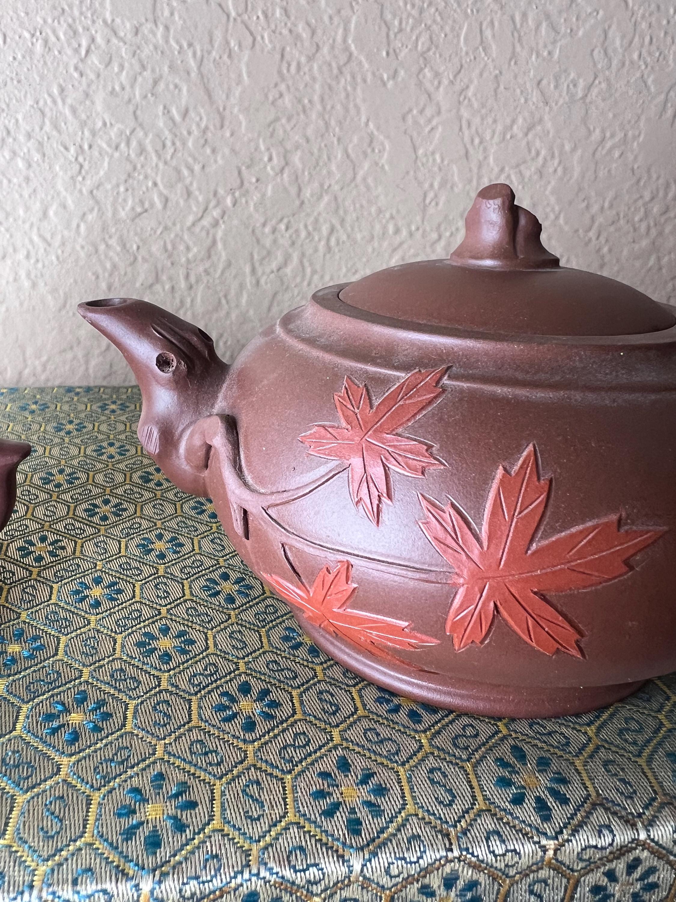 ＊じゅんじゅん＊様分　　ゆずりは 碗皿2個 Vintage Purple Clay Teapot Six-person Tea Set, Zhou Quay Jen